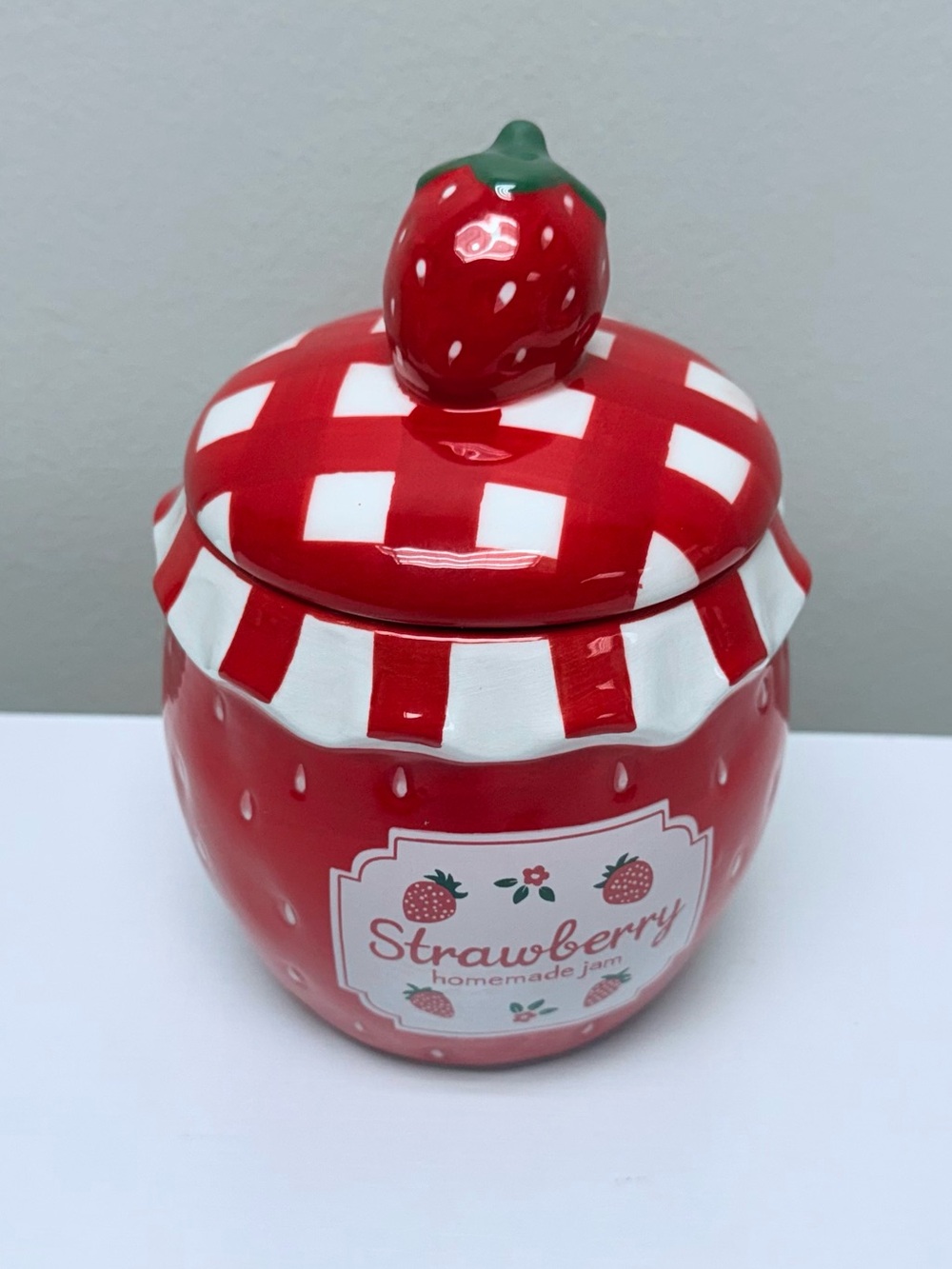 New! Strawberry Jam Ceramic Decorative Jar with Lid, Target Bullseye Playground - Picture 5 of 6